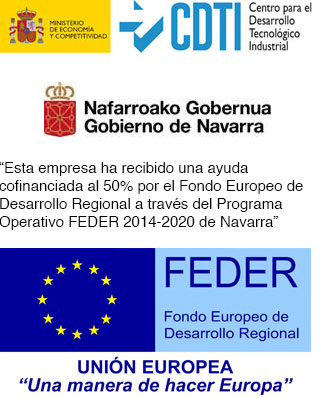 logos CDTI, Gobierno de Navarra y FEDER